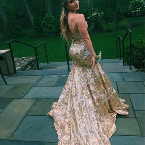 GOLD SEQUIN PROM DRESS